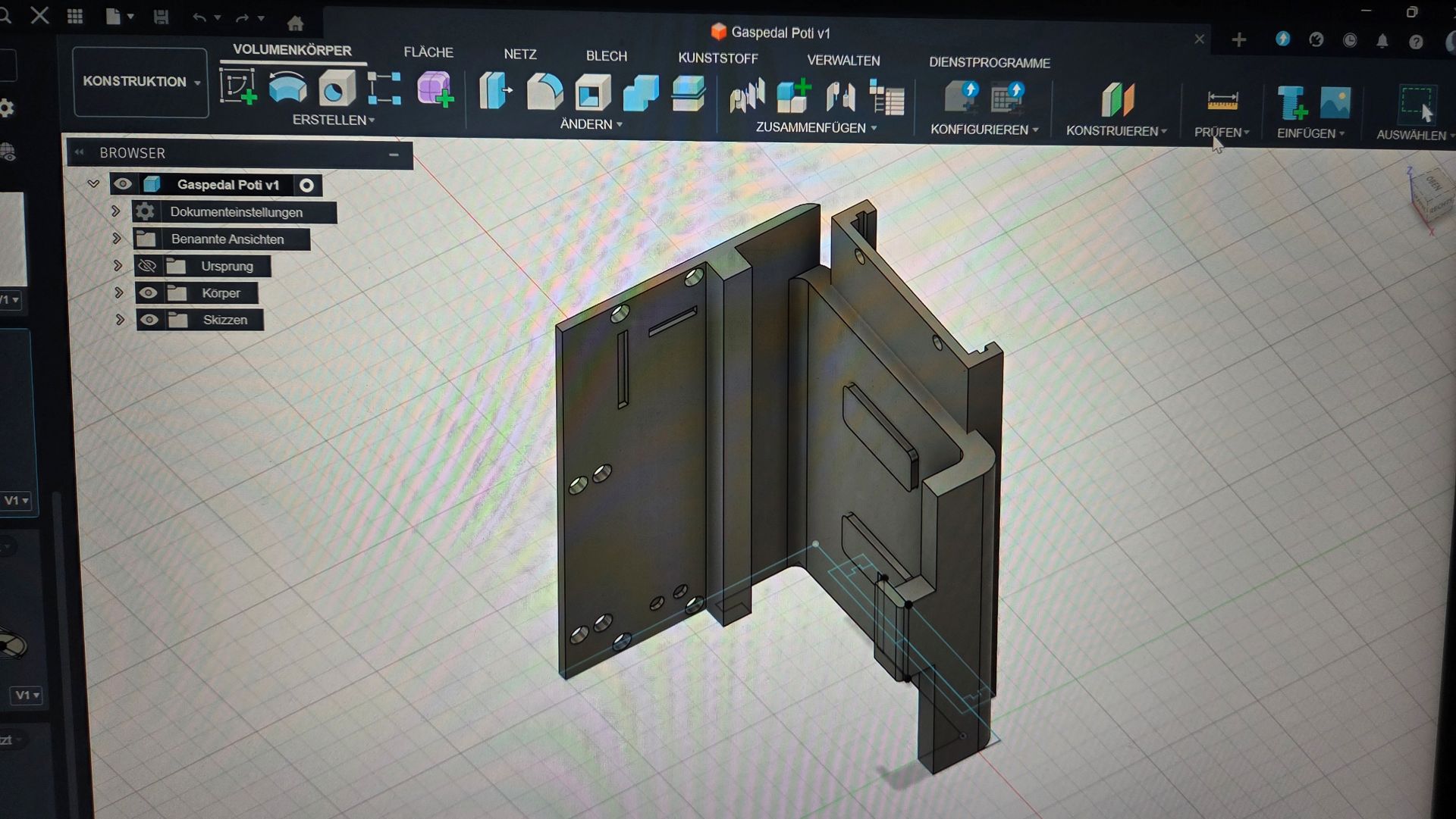 3D Entwurf der Halterung