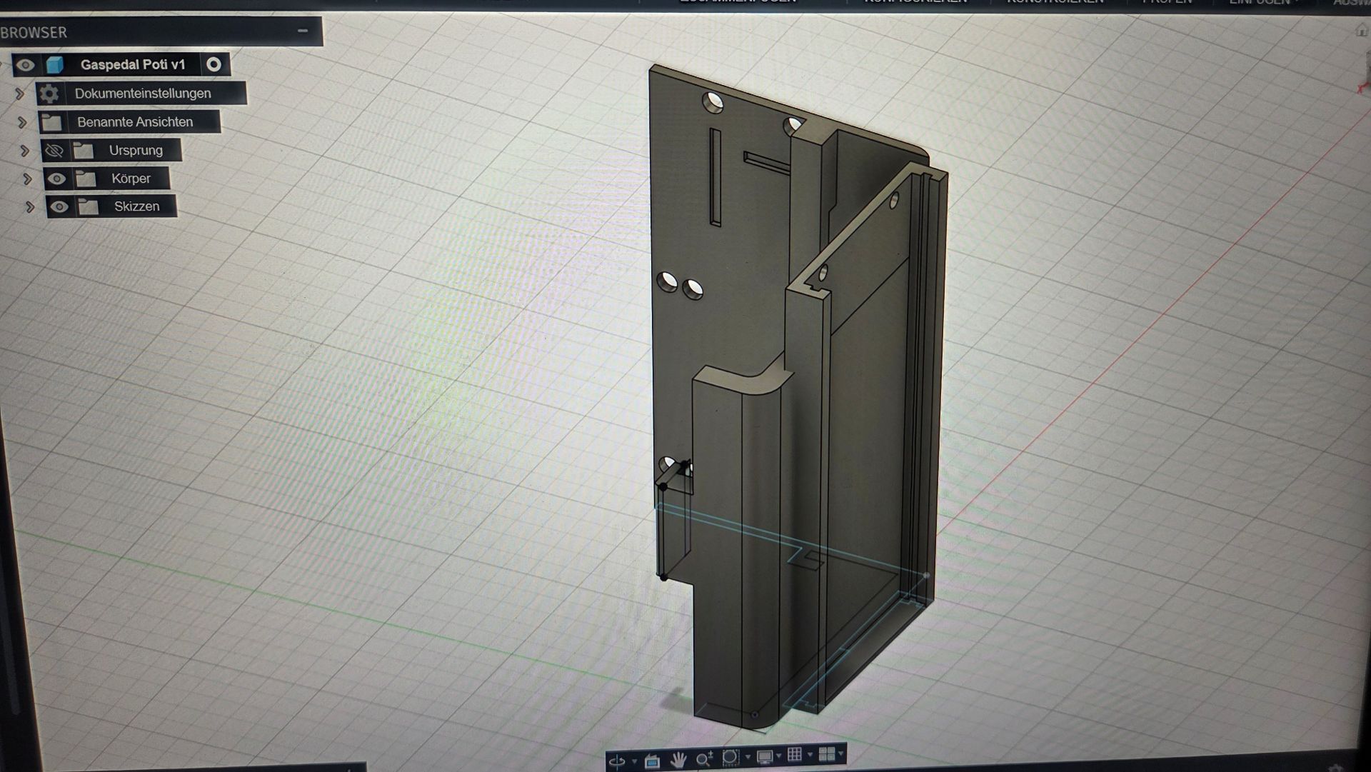 3D Entwurf der Halterung