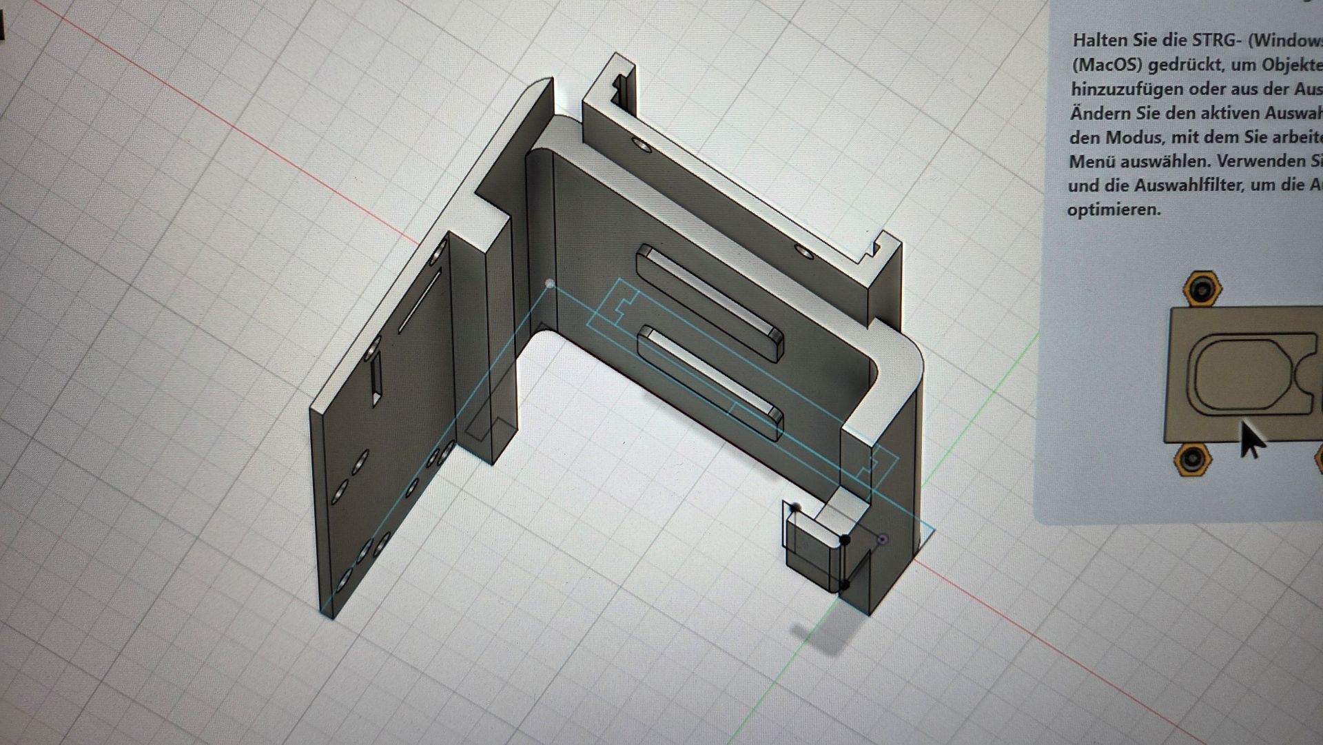 3D Entwurf der Halterung